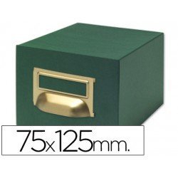 Fichero Liderpapel tela color verde 1000 fichas N.2 tamaño 75x125 mm.