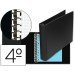 Carpeta marca multifin alfa 3002-g 11 anillas 40 mm plastico cuarto negro