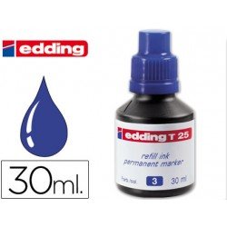Tinta rotulador edding t-25 color azul frasco de 30 ml
