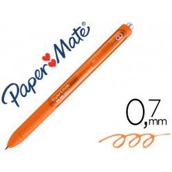 Boligrafo Paper Mate Inkjoy Retractil Gel 0,7 mm Color Naranja