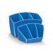 Organizador sobremesa CEP 143x158x93 mm 8 Compartimentos Plástico Azul