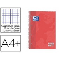 Cuaderno Oxford Ebook 1 DIN A4 Coral Tapa Extradura Cuadricula 5 mm