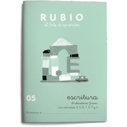 Cuaderno Rubio Escritura nº 05 Abecedario, frases y números con puntos, dibujos y grecas